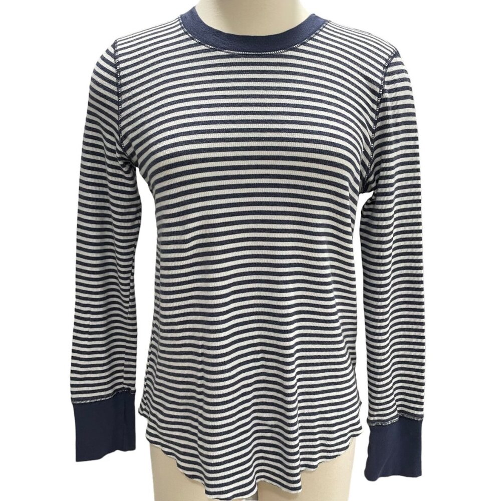Aerie Women's Striped Long-Sleeve T-Shirt Medium Nautical Casual Comfy Summer - Picture 3 of 11